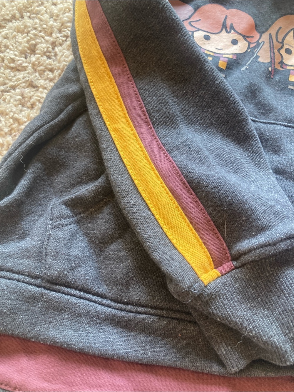 Kids Harry Potter Character Hoodie with Maroon Lined Hood - Picture 7 of 8